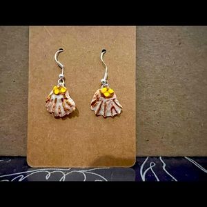 Seashell earrings with a little bling